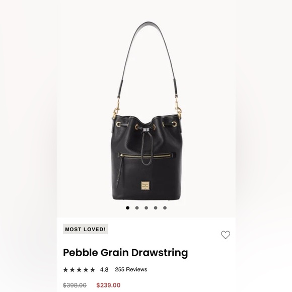 Black Dooney & Bourke Pebble Grain Drawstring EUC $79 - Picture 8 of 11